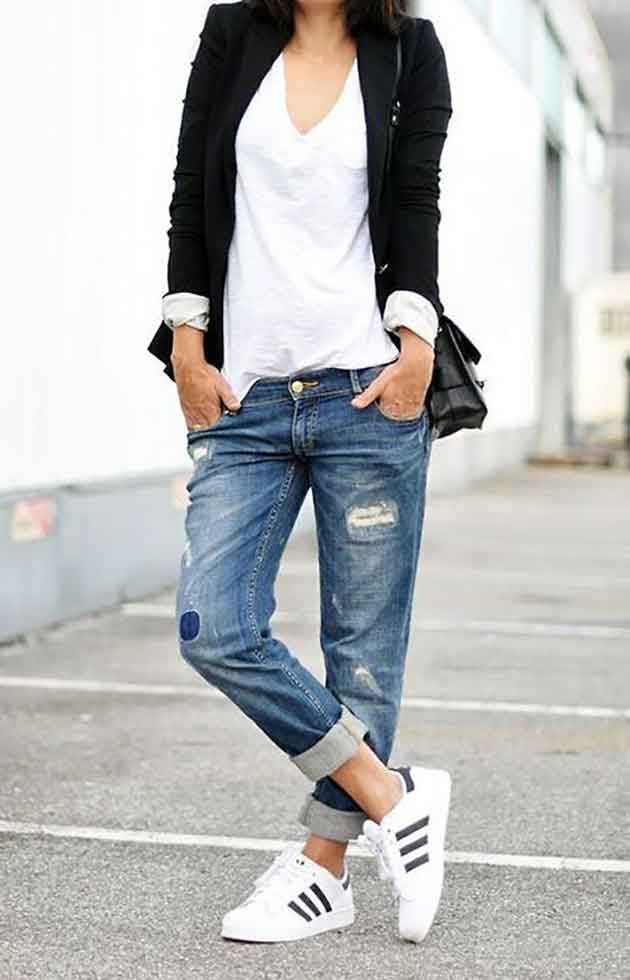 blazer e jeans